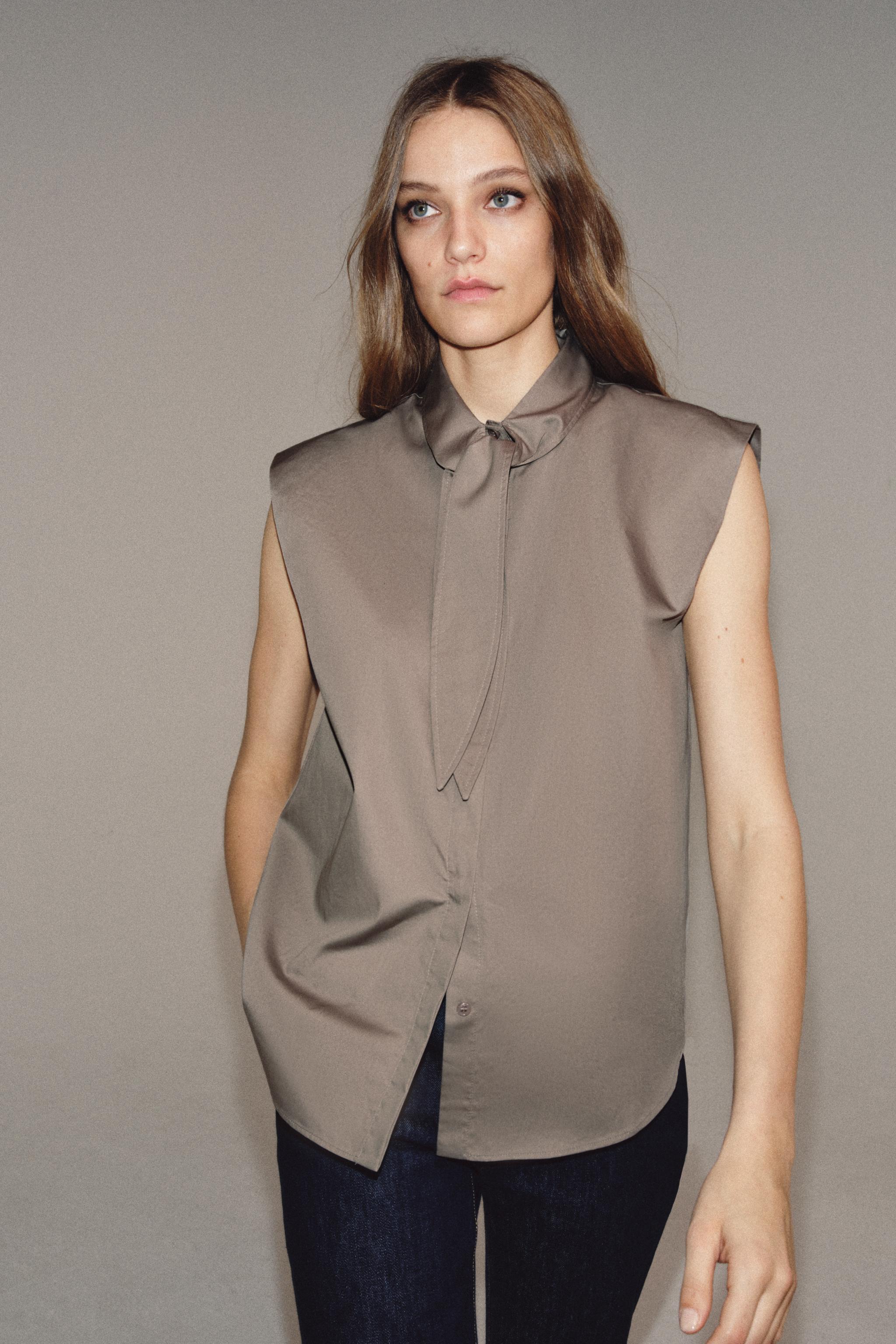 ZW COLLECTION LACED STRIPED SHIRT